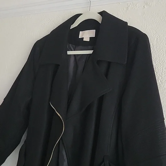 Michael Kors Black Wool Coat NWT 1x - Picture 2 of 11
